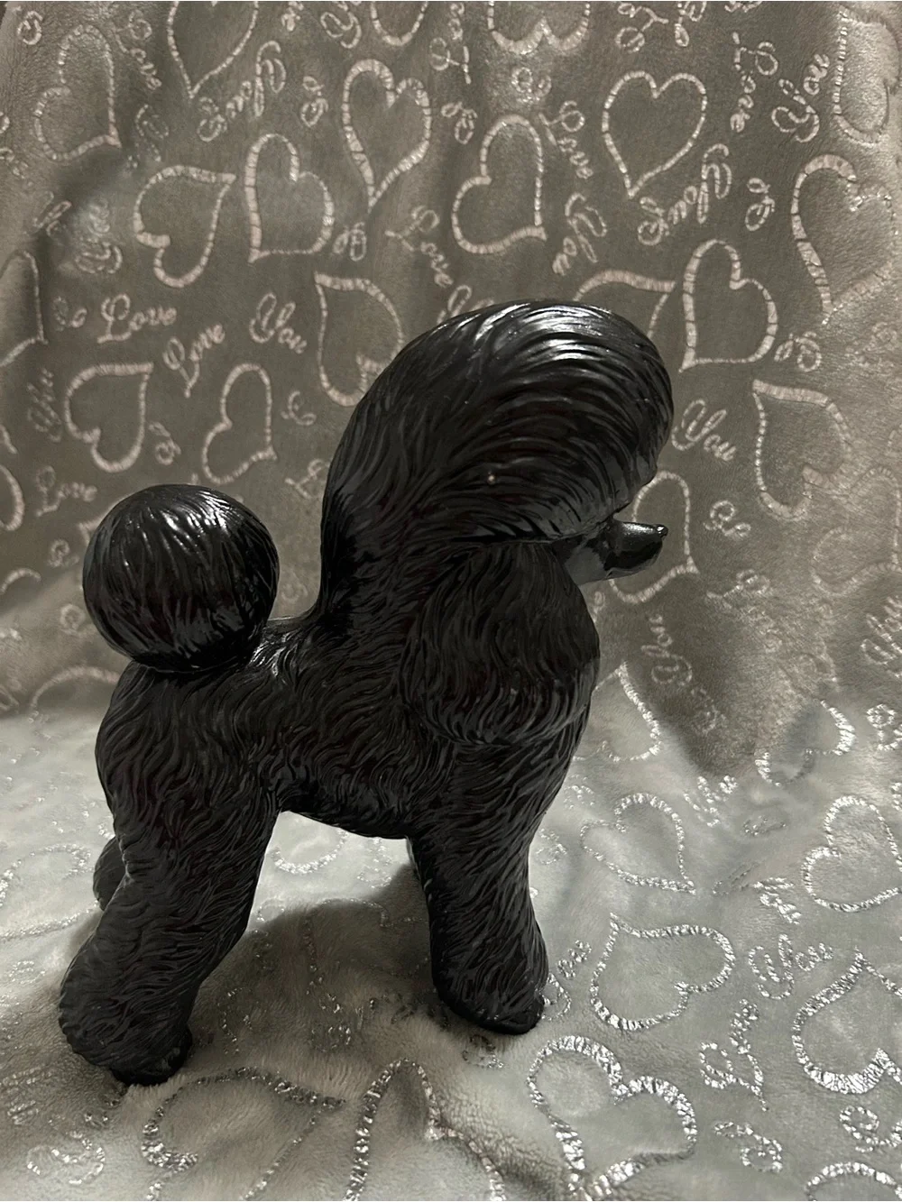 Decorative Black Figurine with Gold Collar - Stylish Pet Accent